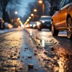 Calle nocturna lloviendo