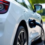 Coche eléctrico cargándose